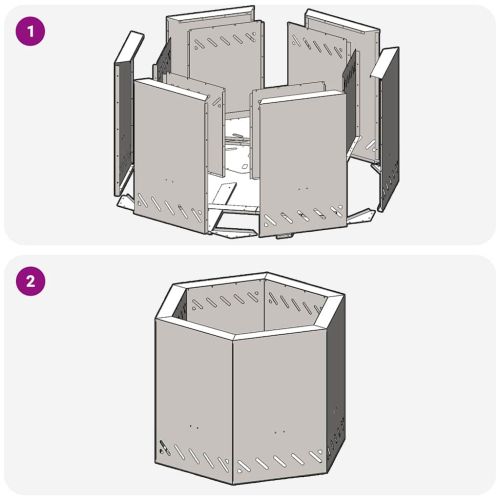 Бездимна огнище Черно 58 x 58 x 51 см Кортенова стомана
