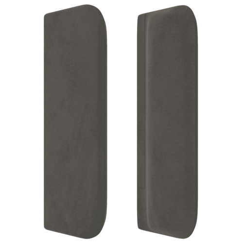 LED горна табла за легло, тъмносива, 203x16x78/88 см, кадифе