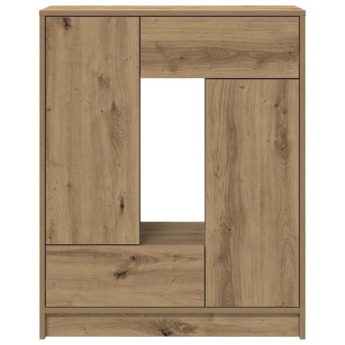 Бюфет с чекмеджета и вратички, дъб артизан, 73x31x90 см