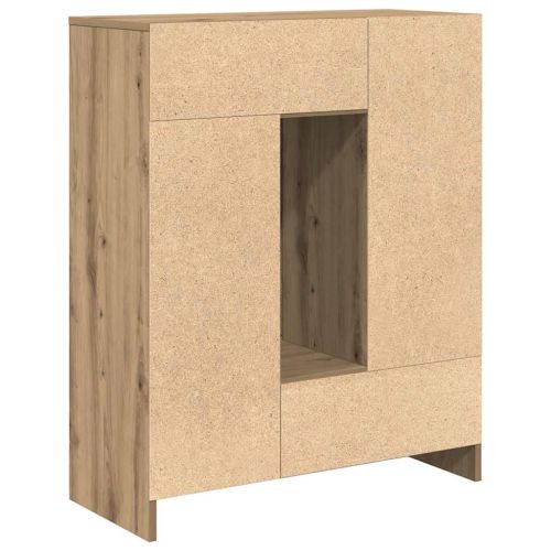 Бюфет с чекмеджета и вратички, дъб артизан, 73x31x90 см
