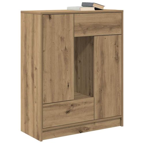 Бюфет с чекмеджета и вратички, дъб артизан, 73x31x90 см
