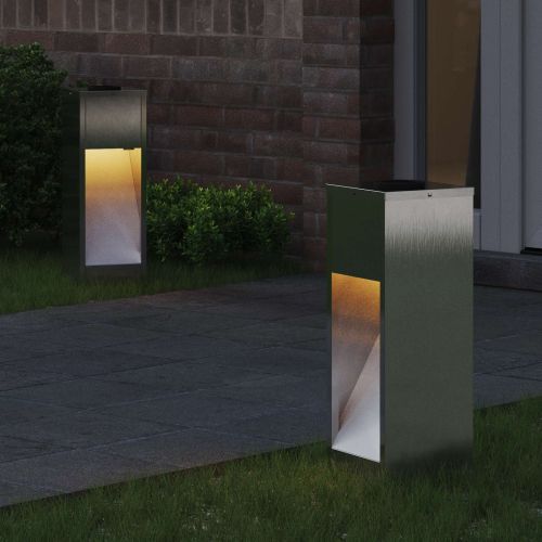 Слънчев LED светлинен указател 2 бр. Топло бяло 18 x 18 x 50 см