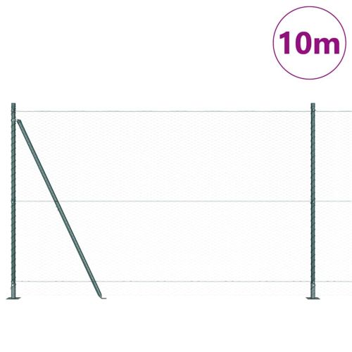Шестоъгълна ограда с бетонна основа 10 x 1,5 m Зелено Мрежа