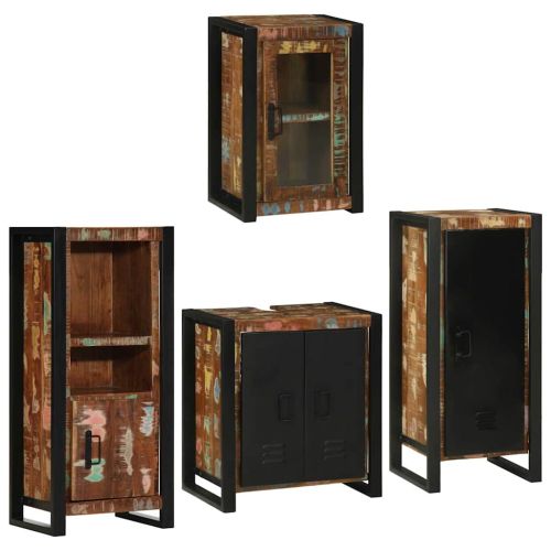 Комплект мебели за баня 4 бр. Многоцветен 55 x 35 x 60 см
