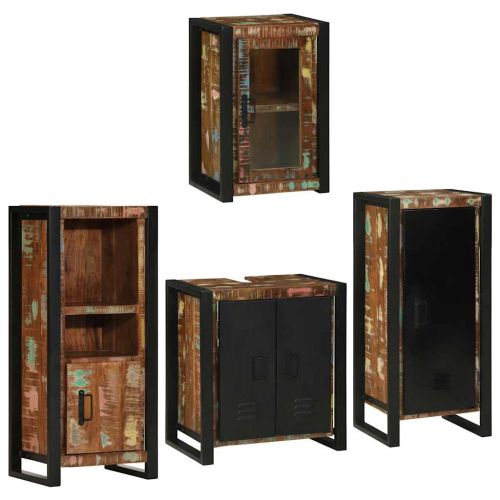 Комплект мебели за баня 4 бр. Многоцветен 55 x 35 x 60 см
