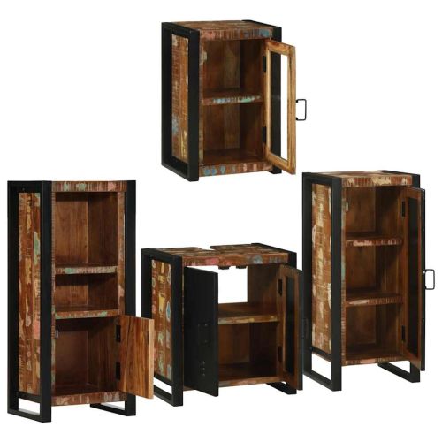 Комплект мебели за баня 4 бр. Многоцветен 55 x 35 x 60 см