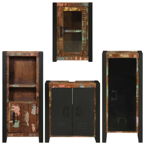 Комплект мебели за баня 4 бр. Многоцветен 55 x 35 x 60 см