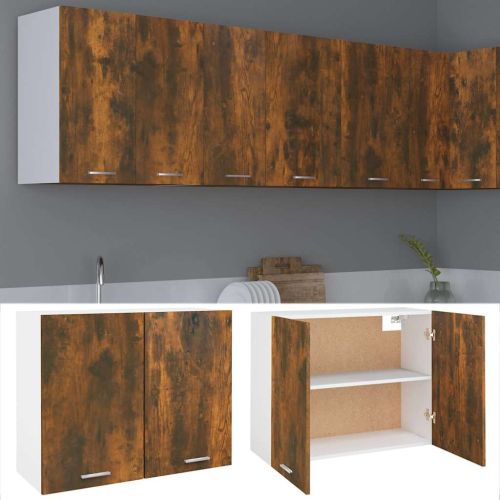 Висящ шкаф "Lyon" опушен дъб 80x31x60 см, инженерно дърво