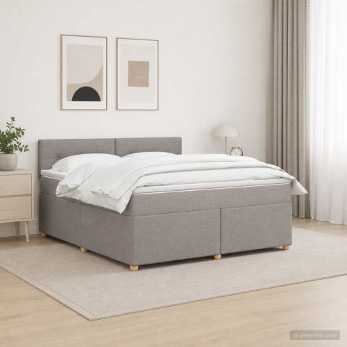 Континентално легло с матрак Таупе 160 x 200 cm Текстил