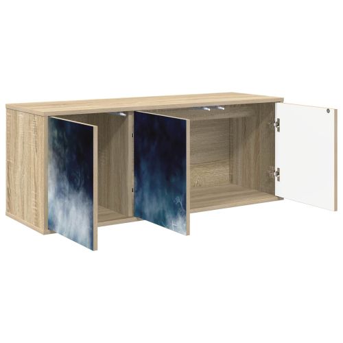 Стенен телевизионен шкаф RAALTE 102 x 33 x 40 см Дъб сонома