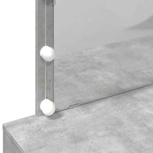 Тоалетка с LED, бетонно сива, 100x40x120 см