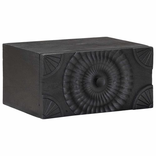 Ръчно изработен нощен шкаф Черно 40 x 30 x 20 см