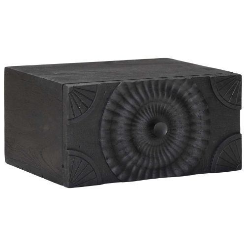 Ръчно изработен нощен шкаф Черно 40 x 30 x 20 см