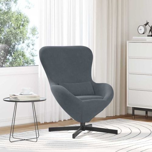 Стол яйце Тъмен сив 63 x 73 x 90 см Кадифе