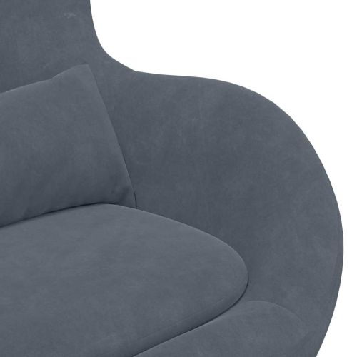 Стол яйце Тъмен сив 63 x 73 x 90 см Кадифе