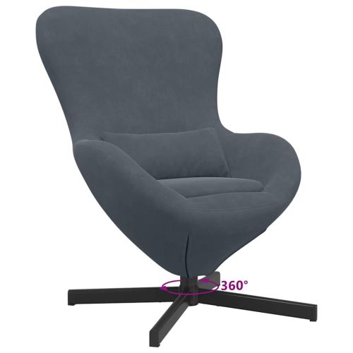 Стол яйце Тъмен сив 63 x 73 x 90 см Кадифе