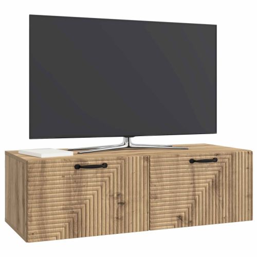 Стенно монтиран ТВ шкаф 98 x 41 x 30 см Дъб артизан