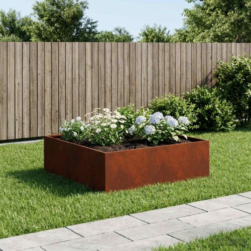 Градинска саксия Ръждясало 80 x 80 x 30 cm Кортенова стомана