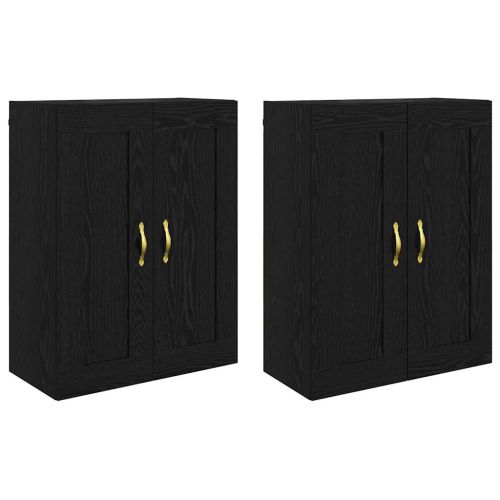 Стенно монтиран шкаф 2 бр. Черния дъб 69,5 x 34 x 90 см