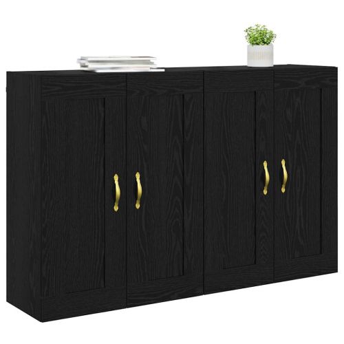 Стенно монтиран шкаф 2 бр. Черния дъб 69,5 x 34 x 90 см