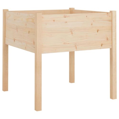 Градински сандък, 70x70x70 см, борово дърво масив