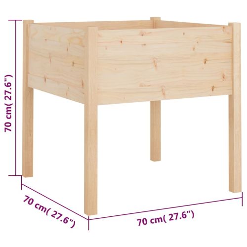 Градински сандък, 70x70x70 см, борово дърво масив