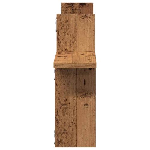 Стенни рафтове, 2 бр, старо дърво, 38x12x38 см, инженерно дърво