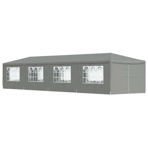 Парти шатър 1200 x 300 x 255 см Светлосиво Полиетилен и стомана