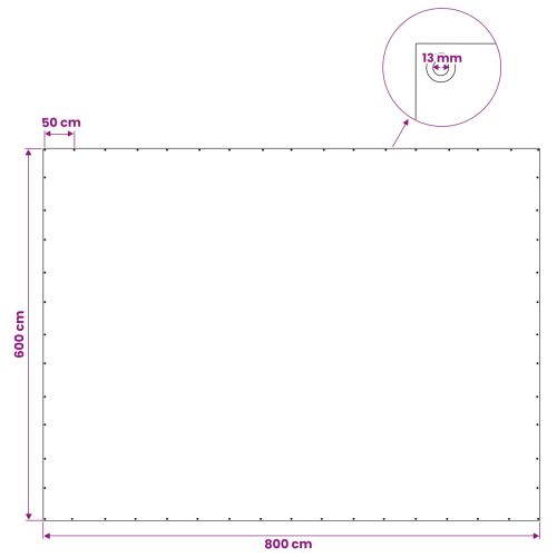 Брезент, 260 г/м², 6x8 м, бял, HDPE