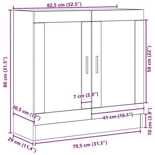 Шкаф за книги 3 нива 82,5 x 30,5 x 80 см Инженерна дървесина