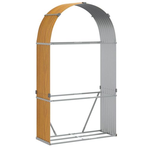 Поставка за дърва, дървесен вид, 120x45x210 см, стомана