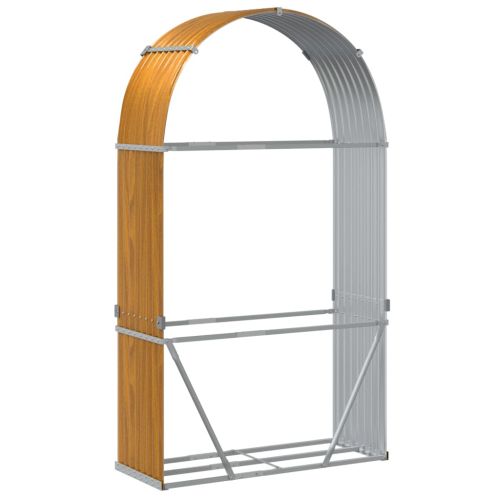 Поставка за дърва, дървесен вид, 120x45x210 см, стомана