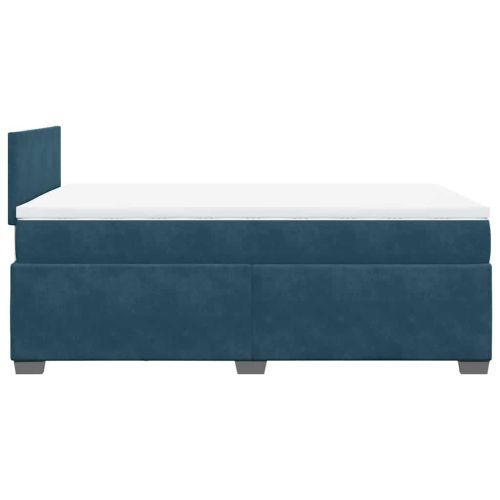 Боксспринг легло с матрак, тъмносиньо, 120x200 см, кадифе