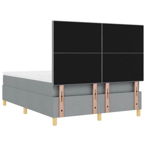Легло с пружинирана основа Светлосиво 140 x 200 cm текстил