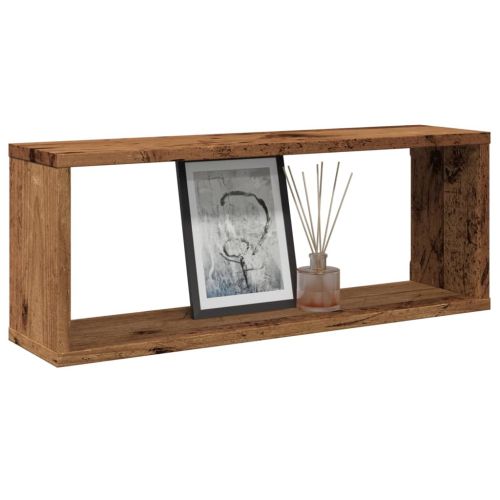 Wall Cube Shelves 2 бр. старо дърво 60x15x23 cm