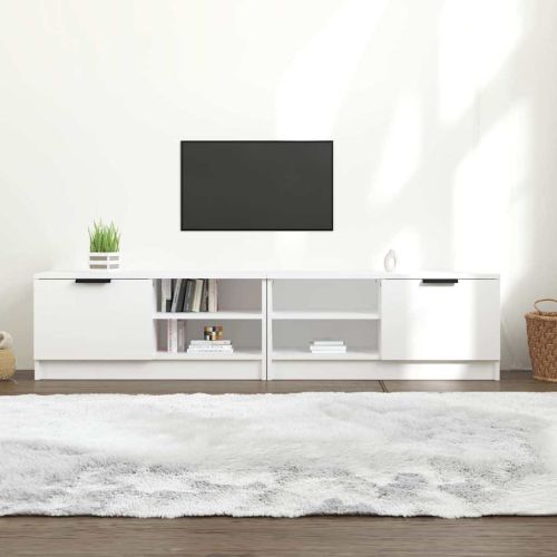ТВ шкафове 2 бр бели 80x35x36,5 см инженерно дърво