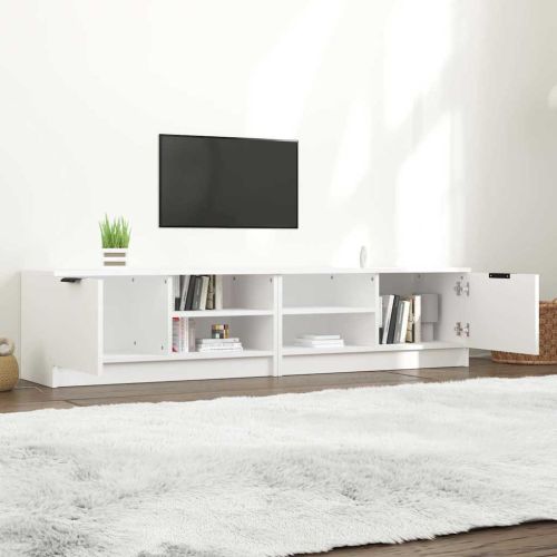 ТВ шкафове 2 бр бели 80x35x36,5 см инженерно дърво