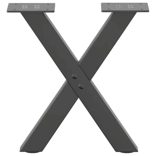 Крака за масичка за кафе, X-образни, 2 бр., антрацит, 30x(30-31) см, стомана