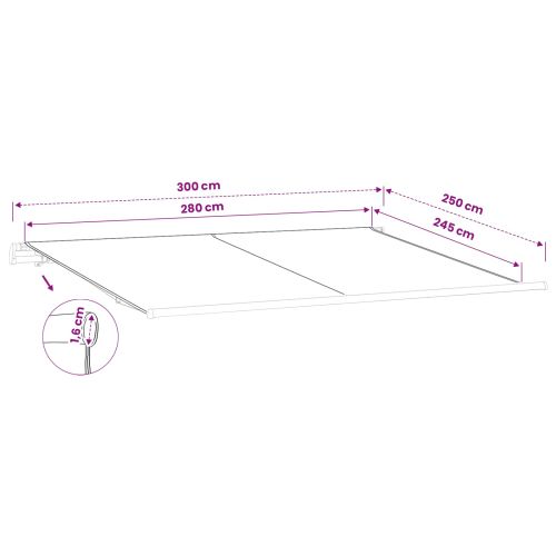 Резервен плат за тента Бежово 300 x 250 cm Полиестер