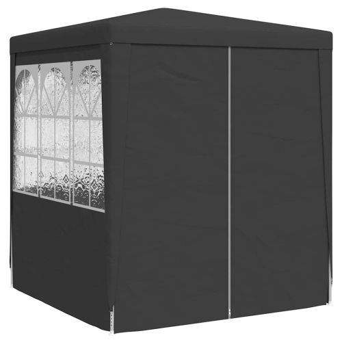 Професионална парти шатра със стени 2x2 м антрацит 90 г/м²