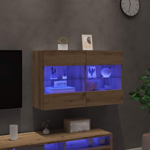TV стенен шкаф 98,5 x 30 x 60,5 см Дъб Инженерна дървесина