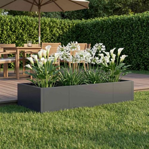 Задържащи стени 6 бр. 200 x 100 x 40 см Стомана Антрацит