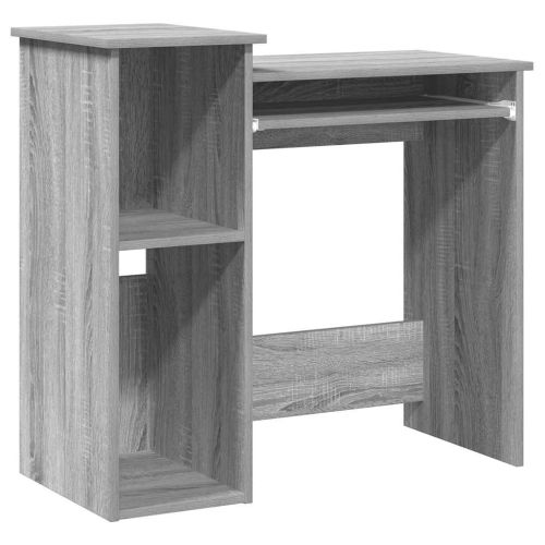 Бюро с рафтове, сив сонома, 84x40x78 см, инженерно дърво