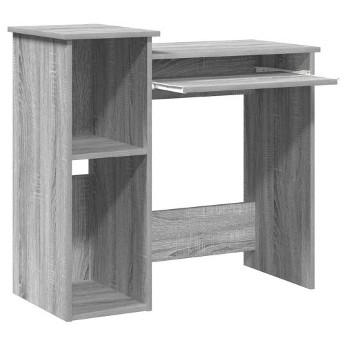 Бюро с рафтове, сив сонома, 84x40x78 см, инженерно дърво