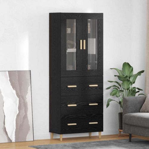 Висок шкаф с чекмедже Черния дъб 69,5 x 34 x 180 см