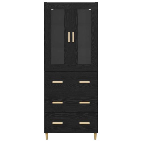 Висок шкаф с чекмедже Черния дъб 69,5 x 34 x 180 см