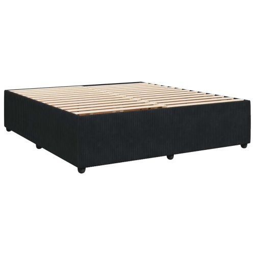 Континентално легло с матрак Черно 200 x 200 cm Кадифе