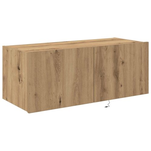TV стенен шкаф 80 x 35 x 31 cm Дъб Инженерна дървесина