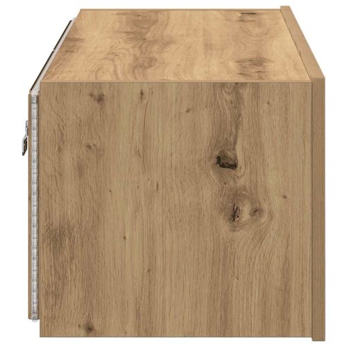 TV стенен шкаф 80 x 35 x 31 cm Дъб Инженерна дървесина