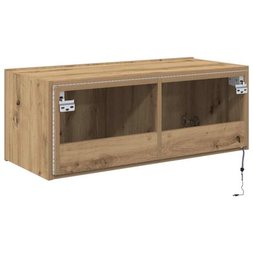 TV стенен шкаф 80 x 35 x 31 cm Дъб Инженерна дървесина